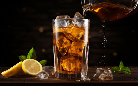 Liquid Indulgence Long Island Iced Tea Poured into Tall Glassの素材