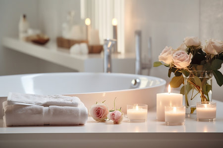 Sleek Bathroom Design White Elegance with Modern Vesselの素材