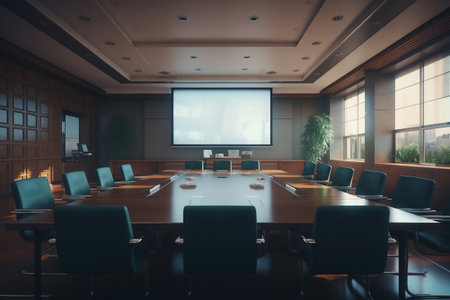 Empty Conference Space Ideal for Presentationsの素材