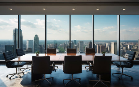 Modern Boardroom with Cityscape Charmの素材