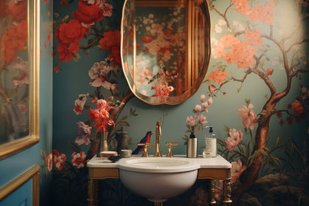 Elegant Chinoiserie inspired Powder Roomの素材