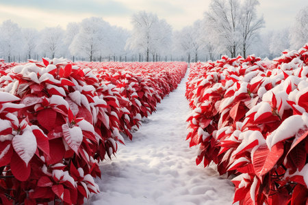 A Sea of Scarlet Poinsettiasの素材