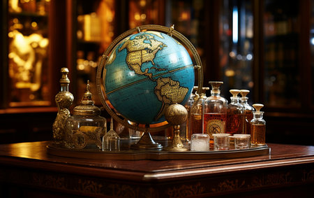 Globe Bar Elegance Spirits from Around the Worldの素材