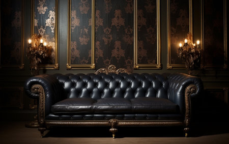 The Leather Sofa and Luxury Wallpaper Fusionの素材