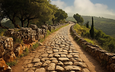 Exploring the Historic Roman Road and Its Ancient Stonesの素材