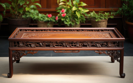 Discovering the Floral Carvings on an Antique Rosewood Charpaiの素材