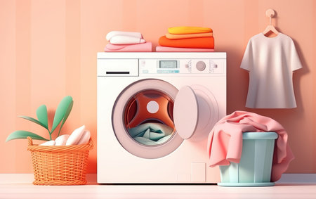 Washing Machine and Clothes Organizationの素材
