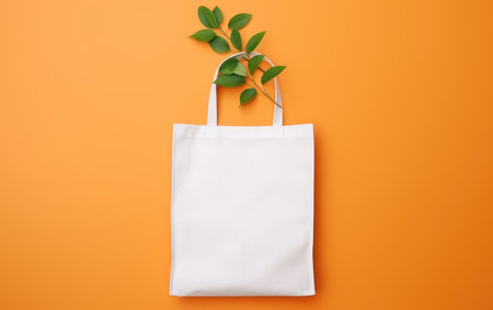 White Bag on Bold Orange Backgroundの素材