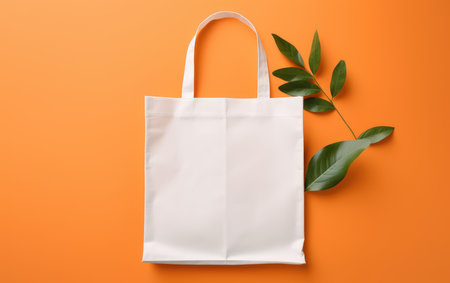 White Bag on Bold Orange Backgroundの素材