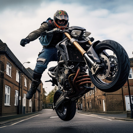 Bikers in Action Thrilling Wheel Performancesの素材