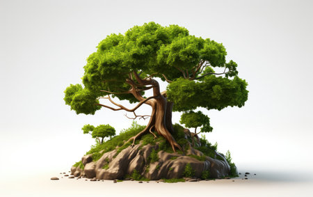 Digital Arboreal Elegance in Isolated backgroundの素材