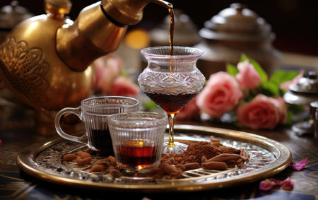 Arabian Coffee Tradition: Rich Aromas and Warm Hospitalityの素材