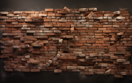 Architectural Detail: Closeup of a Weathered Brick Wallの素材