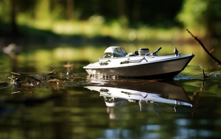 Remote Controlled Boat Sails Reflective Lakeの素材