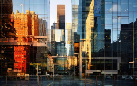Urban Skyline Modernization with Reflective Glassの素材