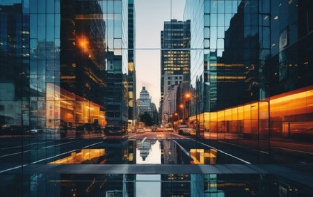 Reflective Glass Facades Modernize Urban Skylineの素材