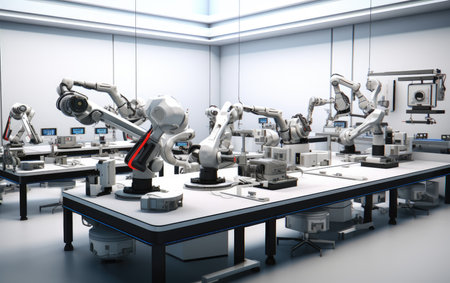 Lab with Robot Arms Sensorsの素材