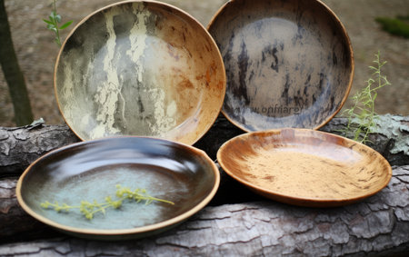 Rustic Ceramic Plates Earthy Tonesの素材