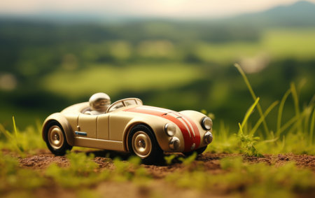 Vintage Toy Car Racing Hillの素材