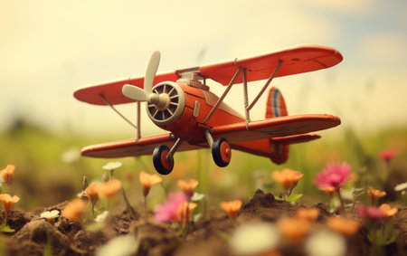 Flowery Field Vintage Toy Airplaneの素材
