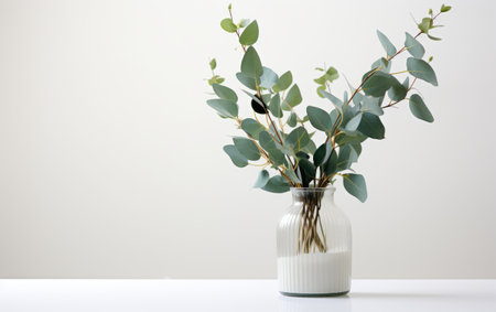 Fresh Greenery Decor with White Backgroundの素材