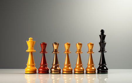Chess Pieces and Upward Progress Strategic Business Movesの素材
