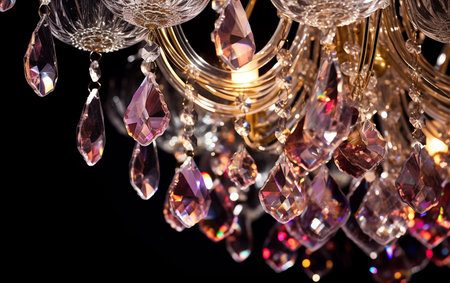 Glistening Crystals on a Glass Chandelierの素材