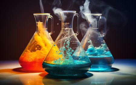 Chemical Reaction in a Flask Chemistry in Actionの素材