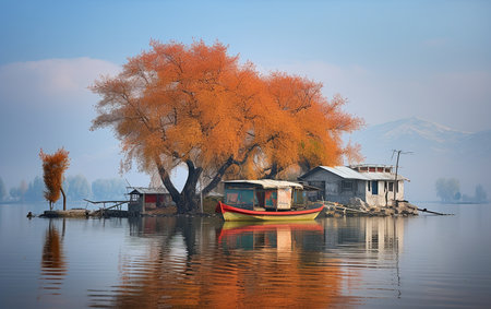 Char Chinar Island's Peaceful Beautyの素材