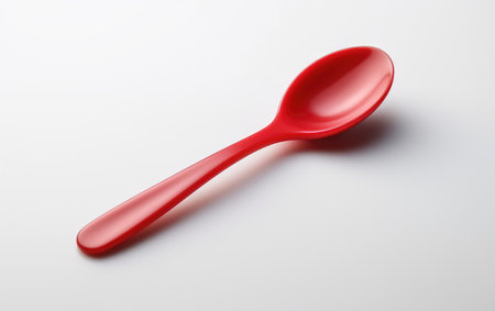 3D Spoon on White On White Background. Generative Aiの素材