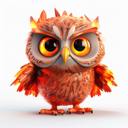 Vibrant 3D Bird On White Backgroundの素材