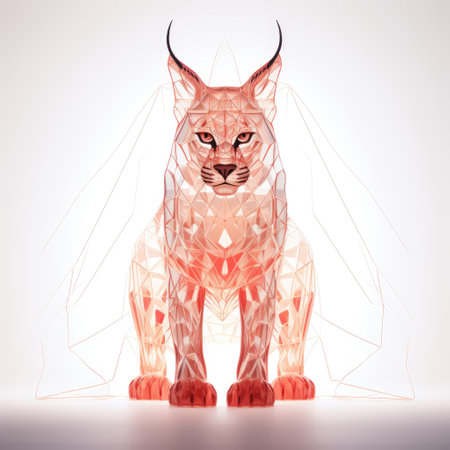 Stylish Lynx Illustration On White Backgroundの素材