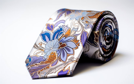 Fine Silk on Showcase Silk Accessory Excellence. On White Background. Generative Aiの素材
