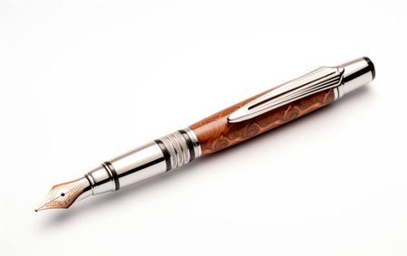 Stylish and Refined: Fine Writing Instrument. On White Backgroundの素材