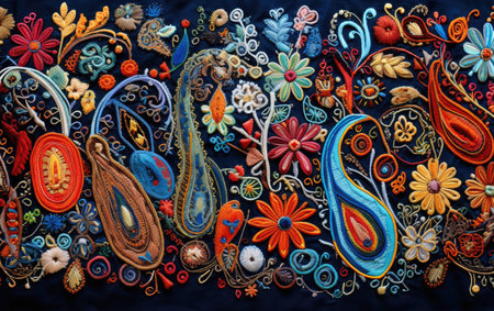 Vibrant Textiles in a Bustling Bazaarの素材