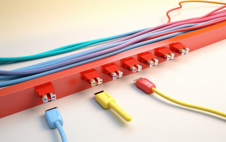 3D Cartoon Desk Cable Clips. On White Backgroundの素材