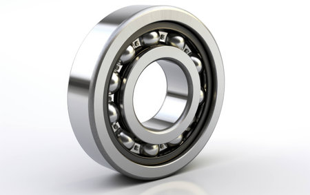 Single Bearing Close-up. On White Backgroundの素材
