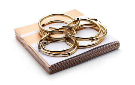 Classic Loose-Leaf Binder Accessories. On White Backgroundの素材