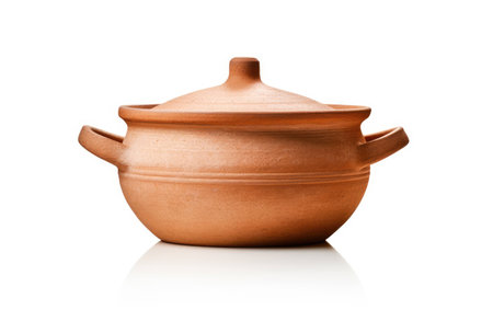 Clay Cookware. On White Backgroundの素材