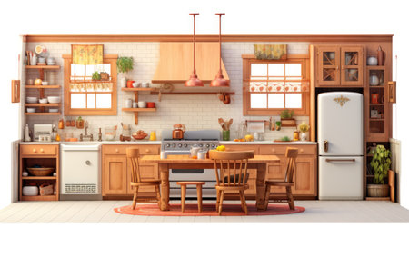 Quaint Kitchen in a Cozy Bungalowの素材