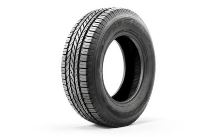 The Essential Bus Tire on White Background.の素材