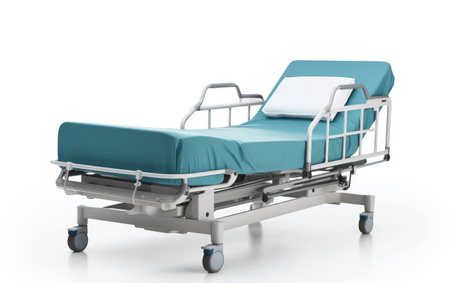 Hospital Ward Bed on White Background.の素材