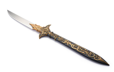 Antique Shashka Sword on White Background.の素材