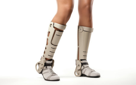 Protective Leg Support on White Background.の素材