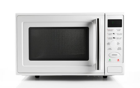 Home Microwave Appliance on White Background.の素材