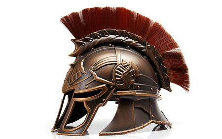 Single Ancient Helmet on White Background.の素材