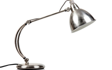 Shiny Tabletop Lamp on White Background.の素材