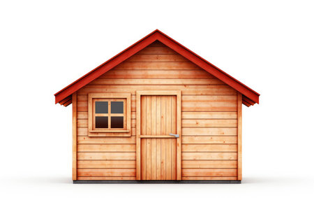 Compact Storage Hut on White Background.の素材