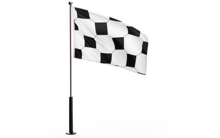 Single Soccer Pitch Corner Marker on White Background.の素材