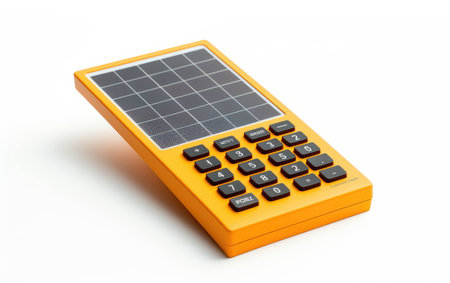 Sun Powered Calculator on White Background.の素材